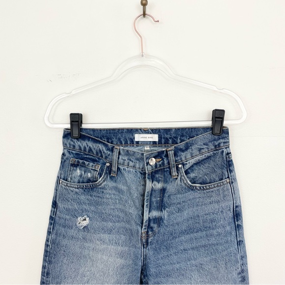 Anine Bing Blue Distressed Flare Jeans - Picture 3 of 8